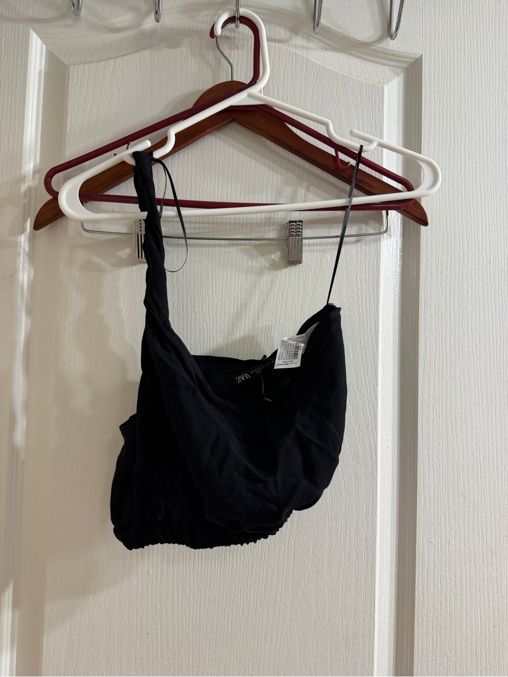 Zara Black Cropped Bandeau Tank